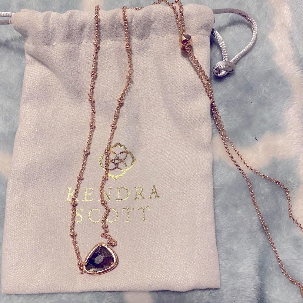Kendra Scott black abalone shell necklace